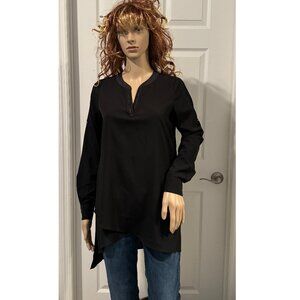 White House Black Market Asymmetric Hem Tunic LS/SS Layered Shirt Sz 0 VGUC